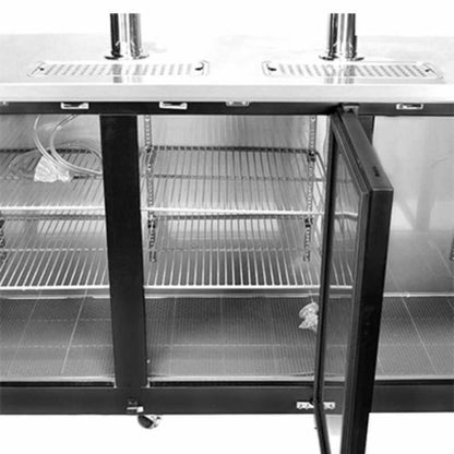 Saba - SDD-24-72 Commercial 72″ Beer Dispenser Refrigerator with (2) Double Tap - SDD-24-72