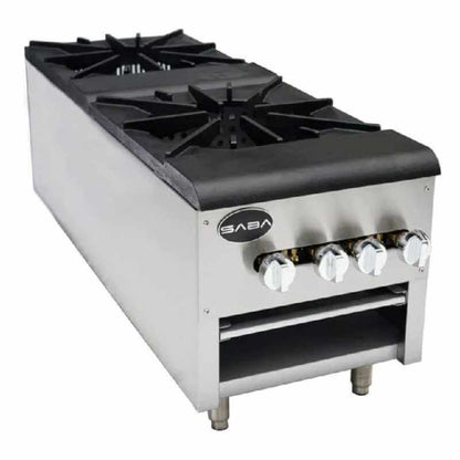 Saba - SP-2 Commercial 18" Double Burner Cooktop Stock Pot Natural Gas - SP-2
