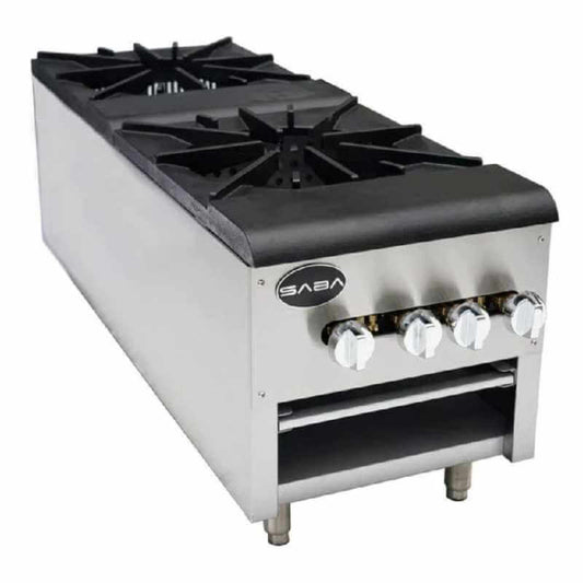 Saba - SP-2 Commercial 18" Double Burner Cooktop Stock Pot Natural Gas - SP-2