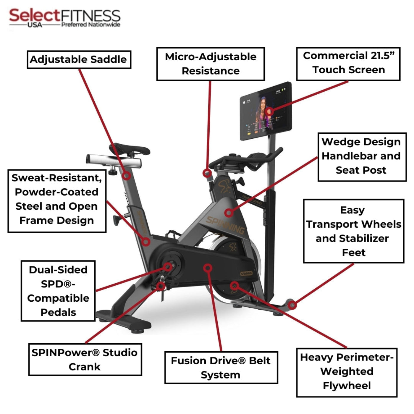 Spinning Spin Bikes Spinning NXT™ Bike with Studio Connect Console - Spinner Line - 10-028-TPKIT