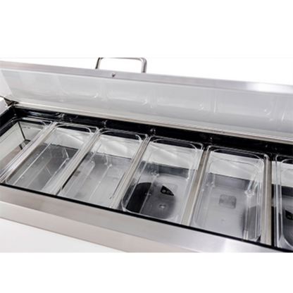 Saba - SPP-44-6 Commercial 44" 6 Pan Pizza Prep Table Refrigerator - SPP-44-6