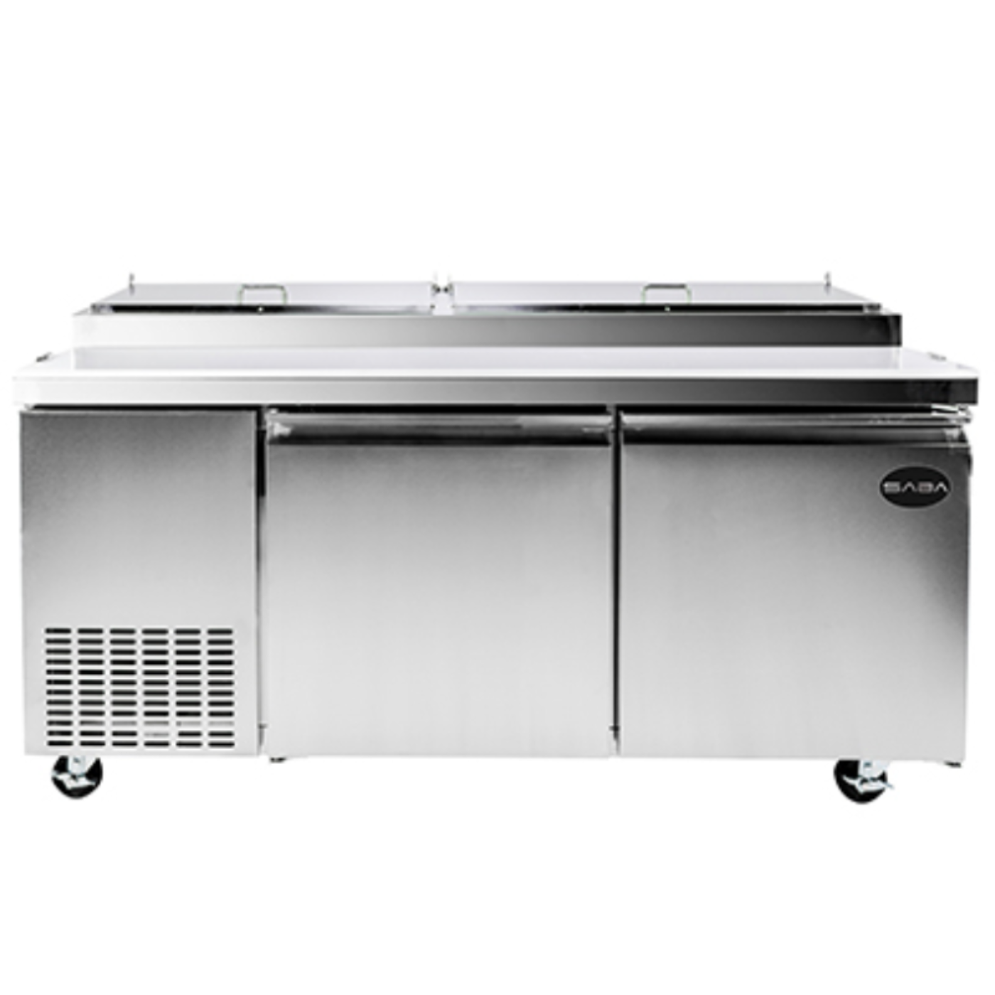 Saba - SPP-91-12 Commercial 91" 12 Pan Pizza Prep Table Refrigerator - SPP-91-12