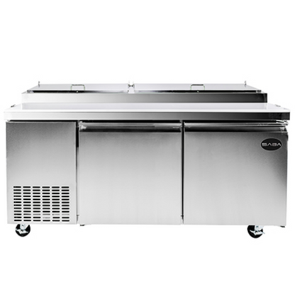Saba - SPP-70-9 Commercial 70" 9 Pan Pizza Prep Table Refrigerator Cooler - SPP-70-9