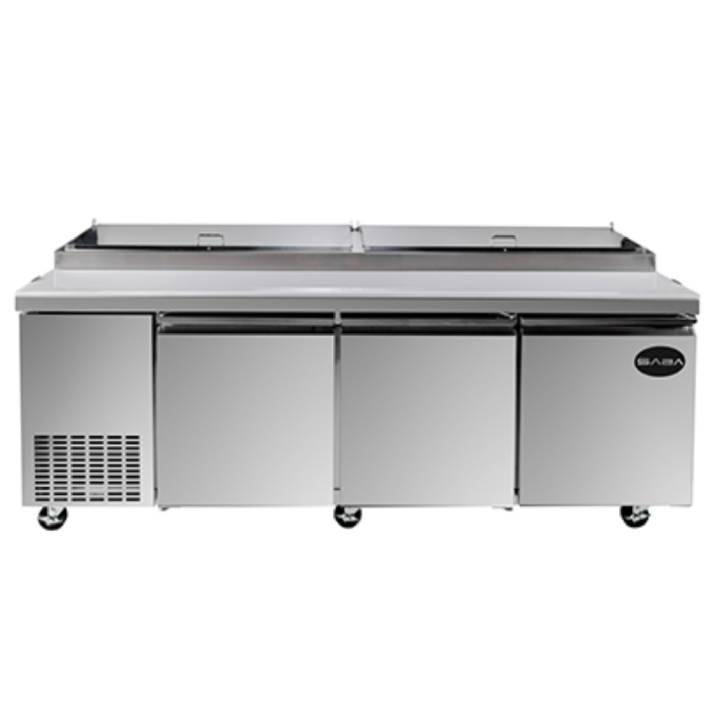 Saba - SPP-91-12 Commercial 91" 12 Pan Pizza Prep Table Refrigerator - SPP-91-12
