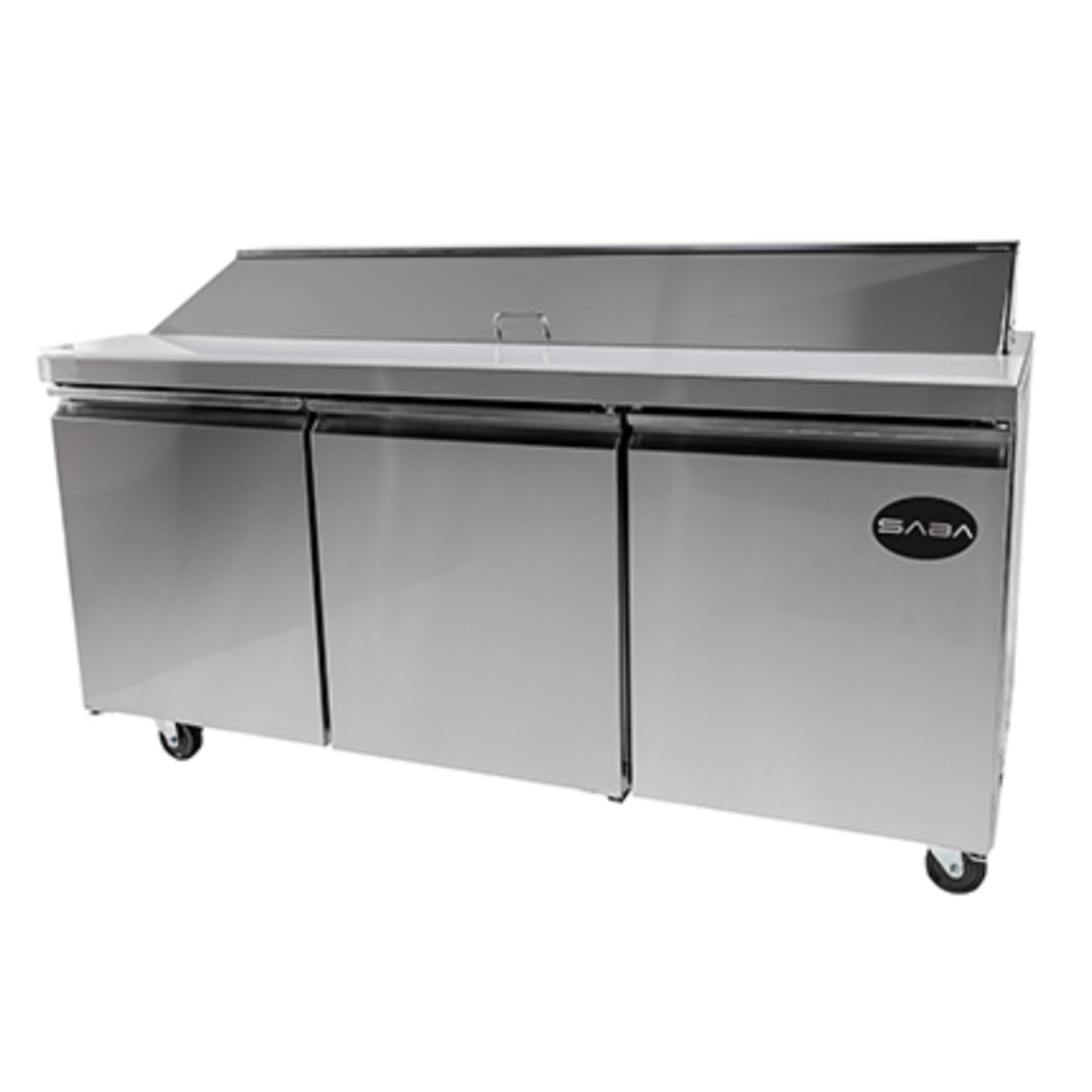 Saba - SPS-72-18 Commercial 70" 18 Pan Salad Sandwich Food Prep Table Refrigerator - SPS-72-18