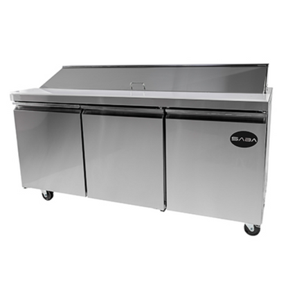 Saba - SPS-72-18 Commercial 70" 18 Pan Salad Sandwich Food Prep Table Refrigerator - SPS-72-18
