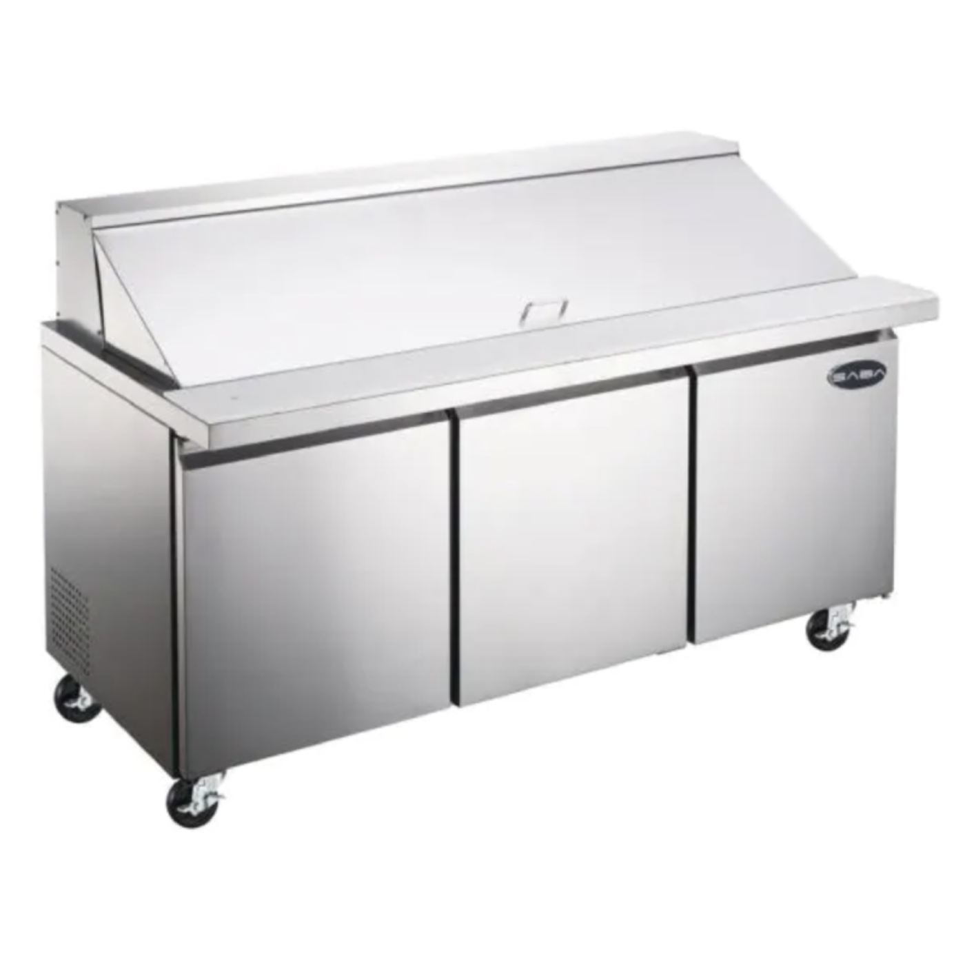 Saba - SPS-72-30M 70" Commercial 30 Pan Salad Sandwich Food Prep Table Refrigerator - SPS-72-30M