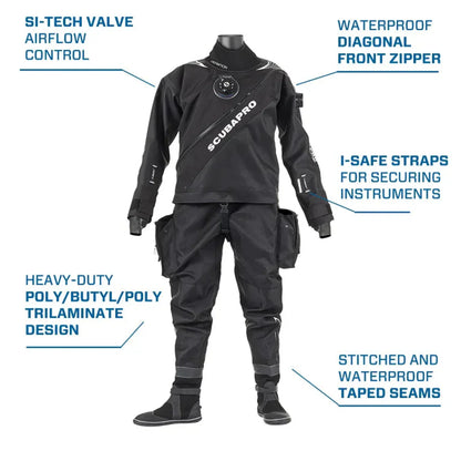 Scubapro Mens Definition Dry HD Drysuit for Scuba Diving - DRYSUIT13102-SM