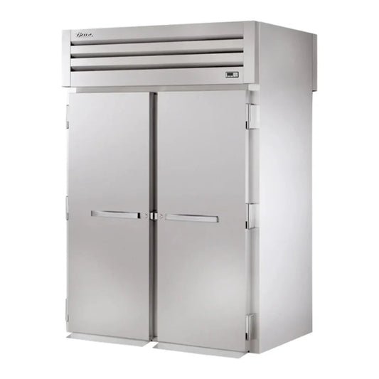 True STR2RRT89-2S-2S 68" Spec Series Stainless Steel 2 Section Roll-Through Refrigerator, 4 Left/Right Hinge Solid Doors, 115v/1ph - STR2RRT89-2S-2S