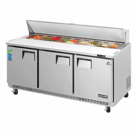 Everest Commercial 71" 18 Pan Salad Sandwich Food Prep Table Refrigerator - EPBNR3