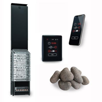 Saunum AIR 10 WiFi Sauna Heater Package with Saunum AirIQ Wifi Display and Sauna Stones - Air-10-SSB-WiFi