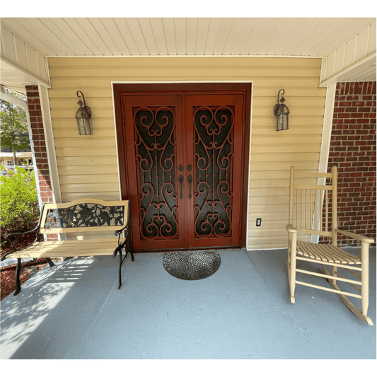 Premier Iron Doors USA Made Custom Iron Entry Door Palladian Design