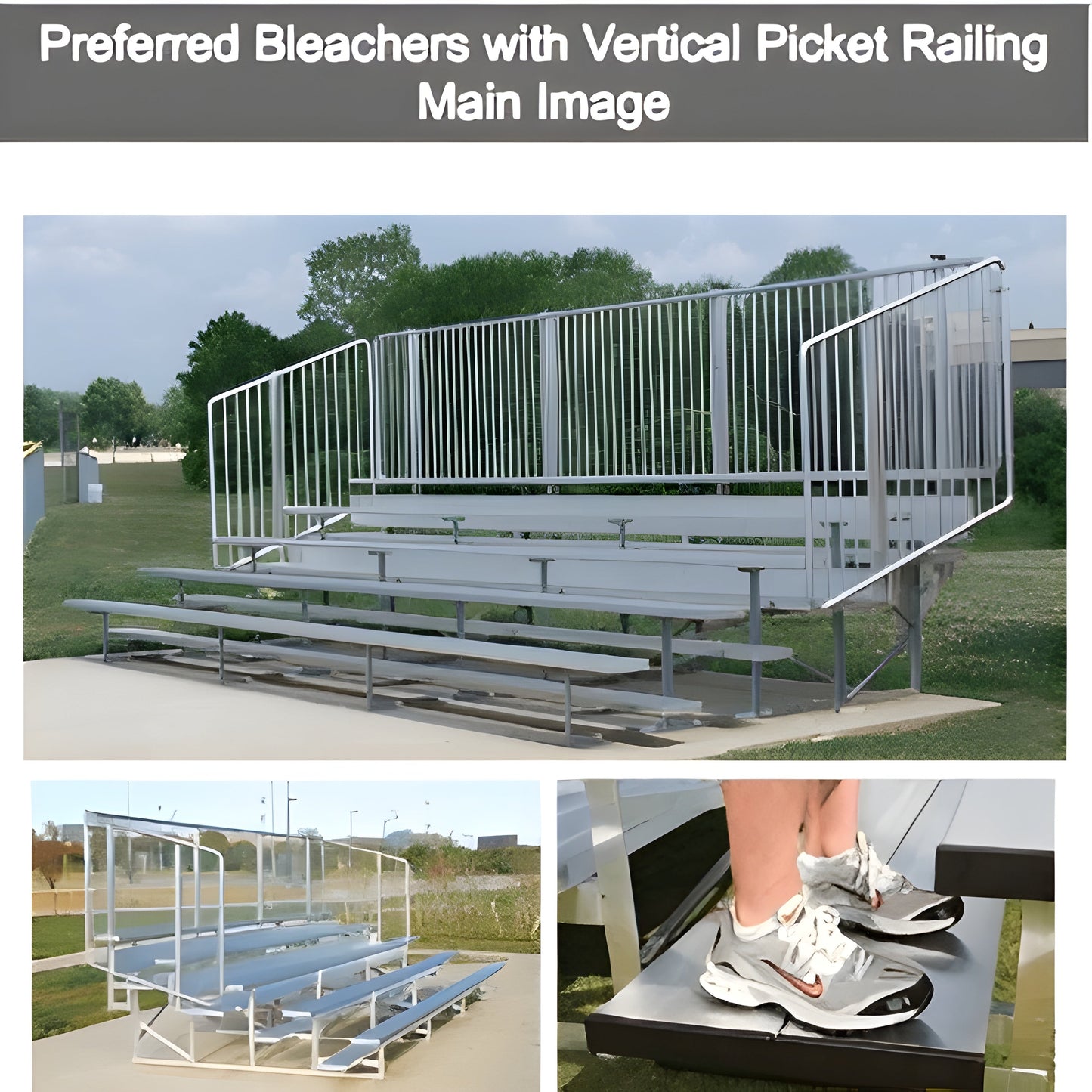 Bleacher Aluminum Preferred Bleachers with Safety Railing - NB0415VP