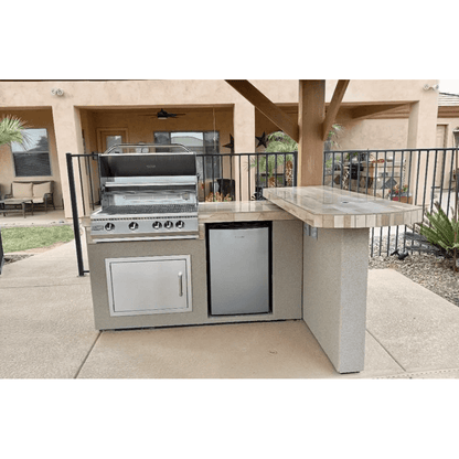 Kokomo Aspen BBQ Island with 4 Burner Built In BBQ Grill