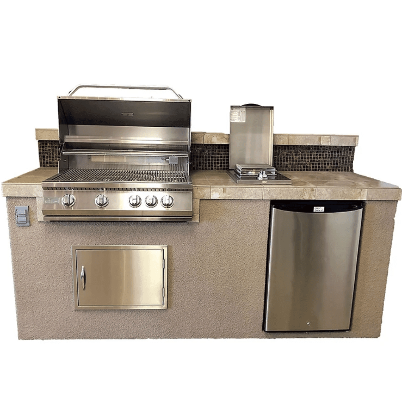 Kokomo Bali 7'6" Island with Backsplash and Built In BBQ Grill - BALI-LP