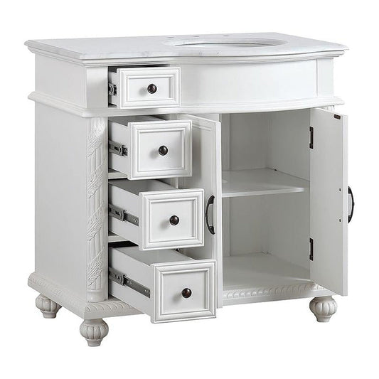 Silkroad 36" Single Sink Vanity, Antique White - V0213WW36R