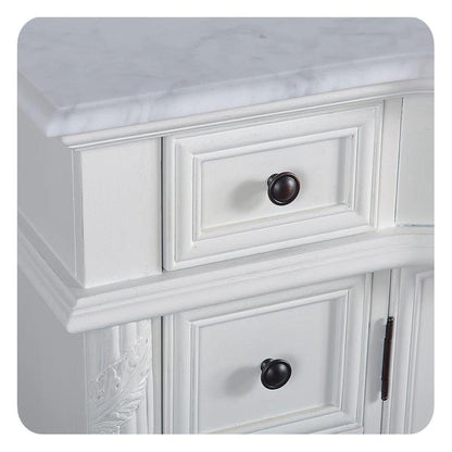 Silkroad 36" Single Sink Vanity, Antique White - V0213WW36R