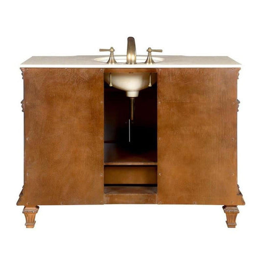 Silkroad Exclusive 48" Single Sink Brazilian Rosewood Bathroom Vanity - HYP-0277-CM-UWC-48