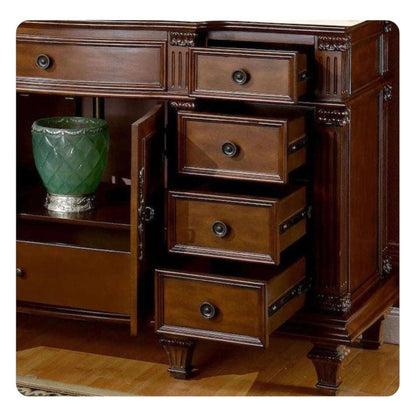 Silkroad Exclusive 60" Single Sink Brazilian Rosewood Bathroom Vanity With Crema Marfil Marble Countertop and White Ceramic Undermount Sink - HYP-0277-CM-UWC-60