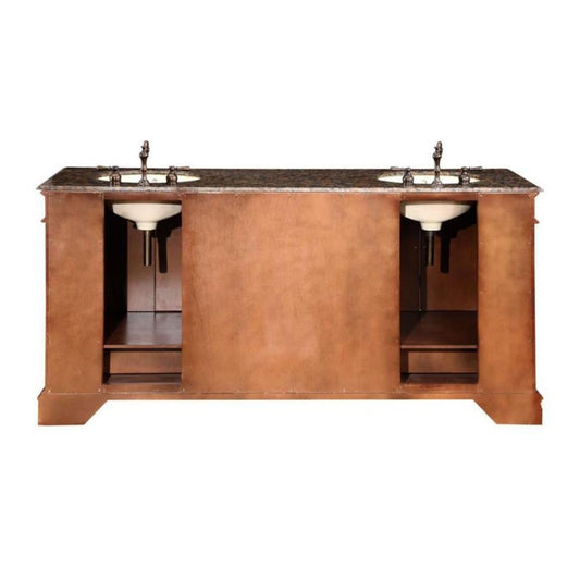 Silkroad 72" Double Sink Vanity, Red Chestnut - HYP-0715-BB-UIC-72