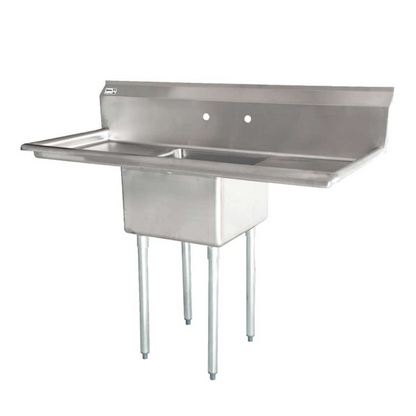 Chef AAA - One Tub Pot Sink 3.5 Inch Center Drain Two Drain Boards - 43785