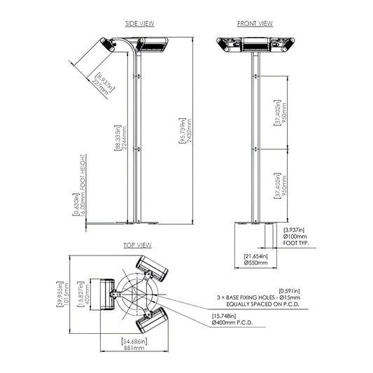 Solaira Malibu Series Infrared Patio Heater 6000W 240V - 207083
