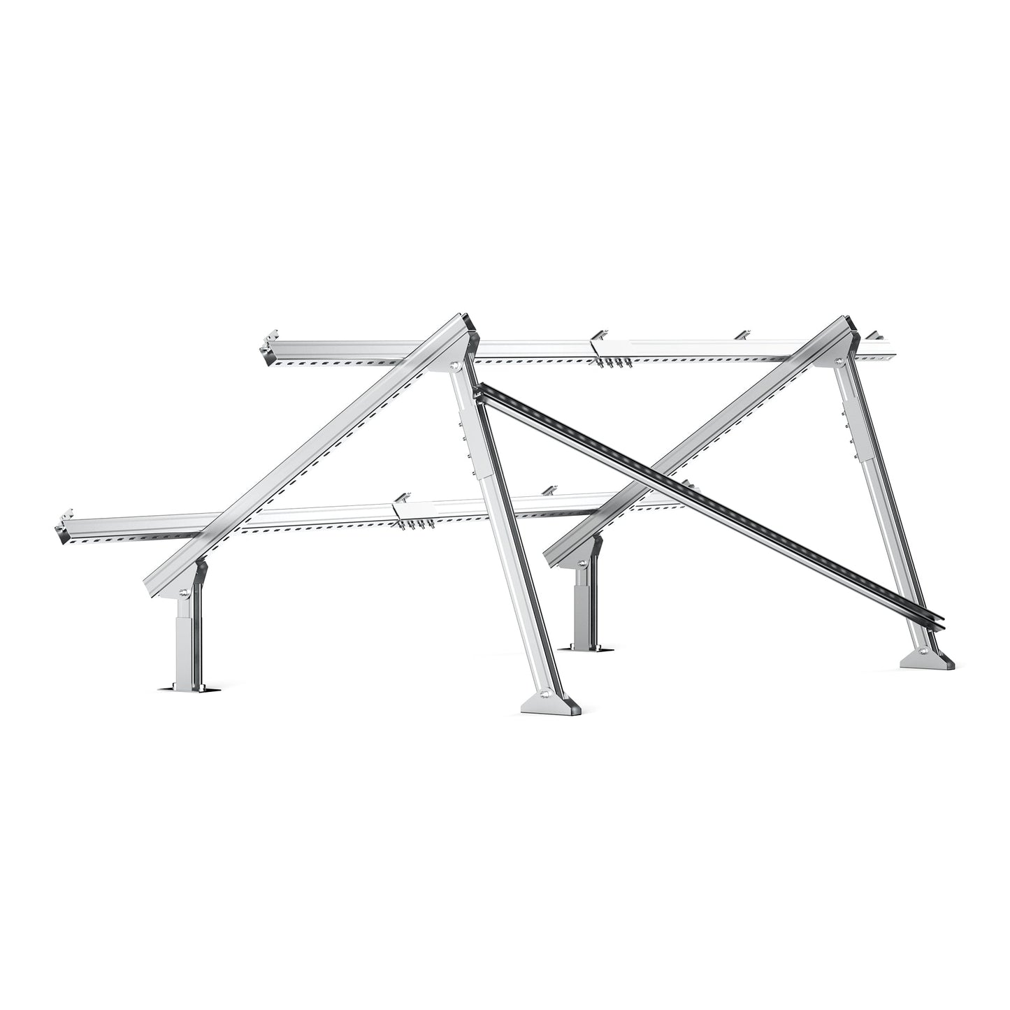 Solar Ground Mount | Fit MEGA 100/100 SLIM/MEGA 150 | Adjustable, Easy-to-Install Brackets for 1-4 Panels