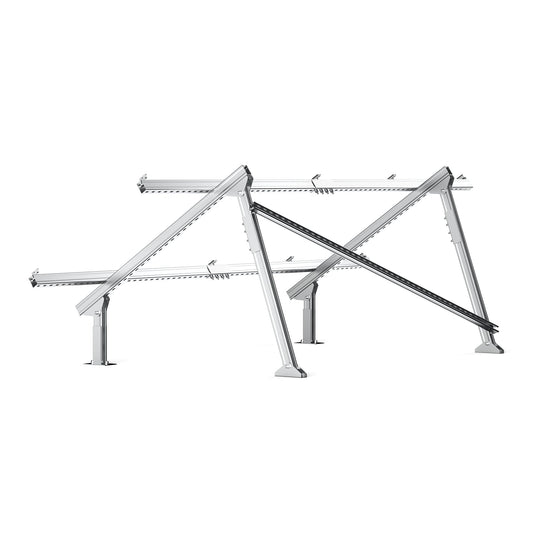 Solar Ground Mount | Fit MEGA 100/100 SLIM/MEGA 150 | Adjustable, Easy-to-Install Brackets for 1-4 Panels