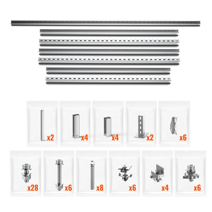 Solar Ground Mount | Fit MEGA 100/100 SLIM/MEGA 150 | Adjustable, Easy-to-Install Brackets for 1-4 Panels