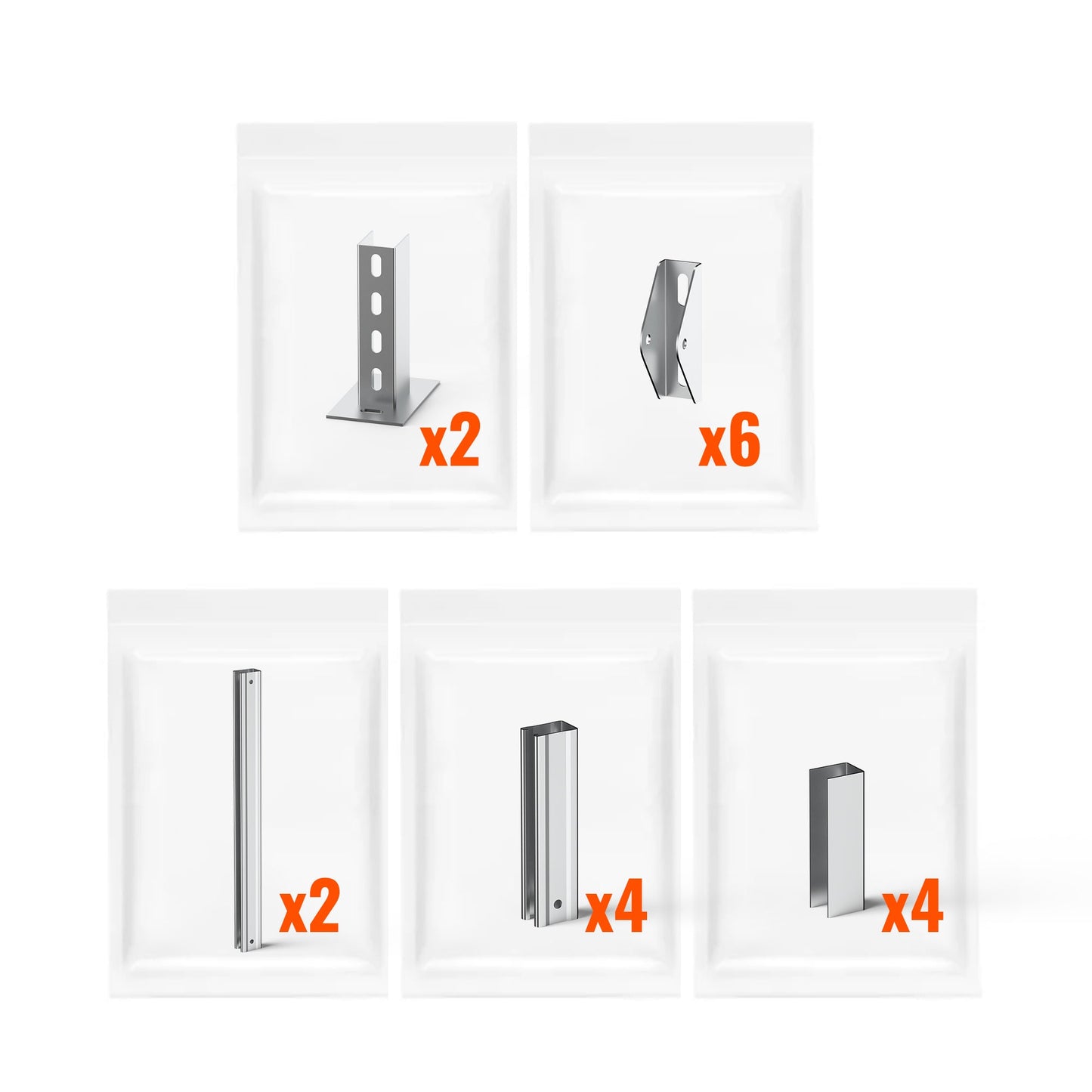 Solar Ground Mount | Fit MEGA 100/100 SLIM/MEGA 150 | Adjustable, Easy-to-Install Brackets for 1-4 Panels