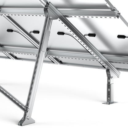 Solar Ground Mount | Fit MEGA 100/100 SLIM/MEGA 150 | Adjustable, Easy-to-Install Brackets for 1-4 Panels