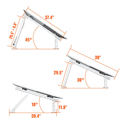 Solar Ground Mount | Fit MEGA 100/100 SLIM/MEGA 150 | Adjustable, Easy-to-Install Brackets for 1-4 Panels