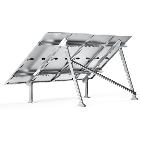 Solar Ground Mount | Fit MEGA 200/MEGA 220/MEGA 250 | Adjustable, Easy-to-Install Brackets for 1-4 Panels