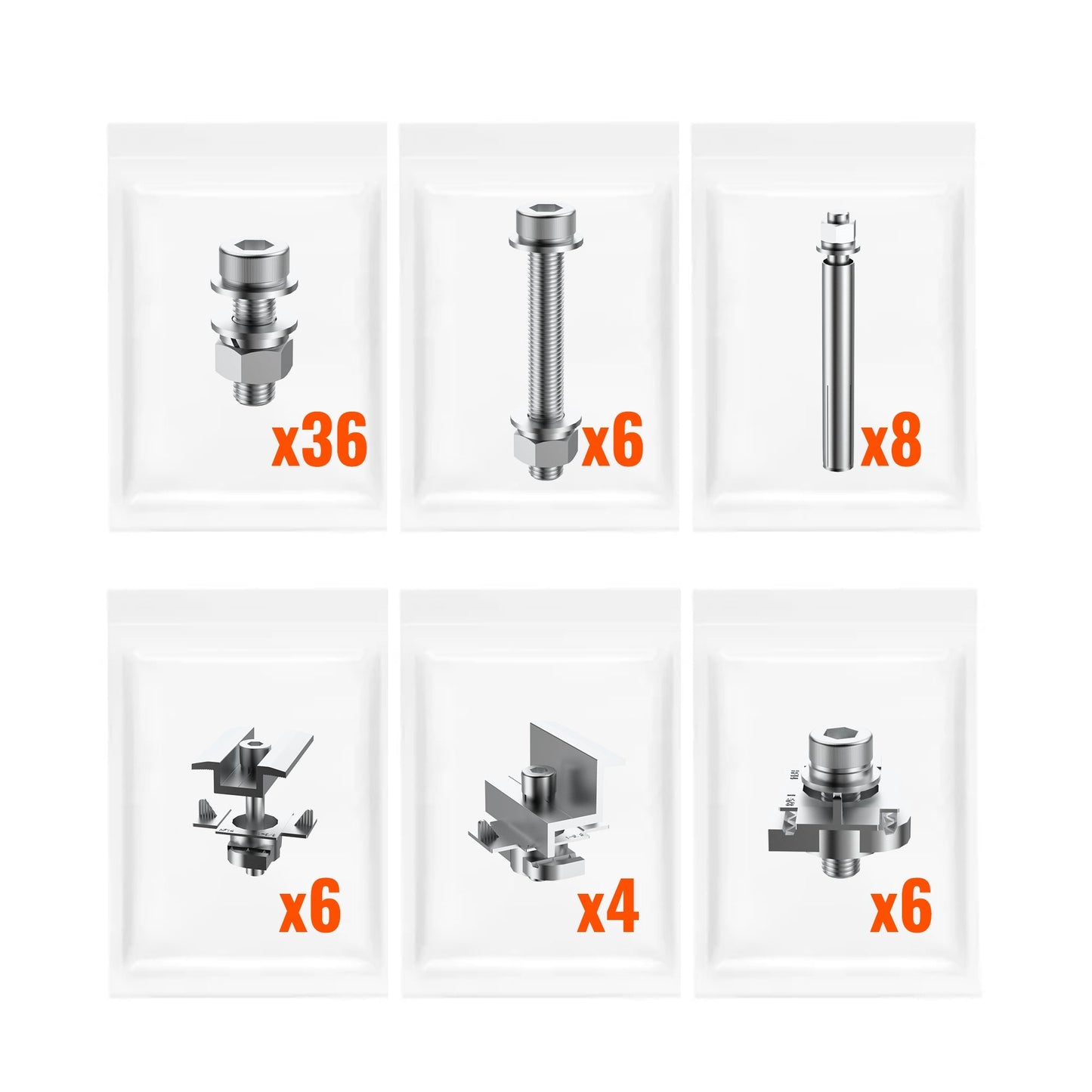 Solar Ground Mount | Fit MEGA 200/MEGA 220/MEGA 250 | Adjustable, Easy-to-Install Brackets for 1-4 Panels