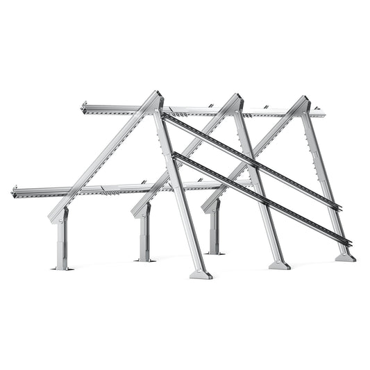 Solar Ground Mount | Fit MEGA 130 SLIM / MEGA 335 / MEGA 410 | Adjustable, Easy-to-Install Brackets for 1-4 Panels