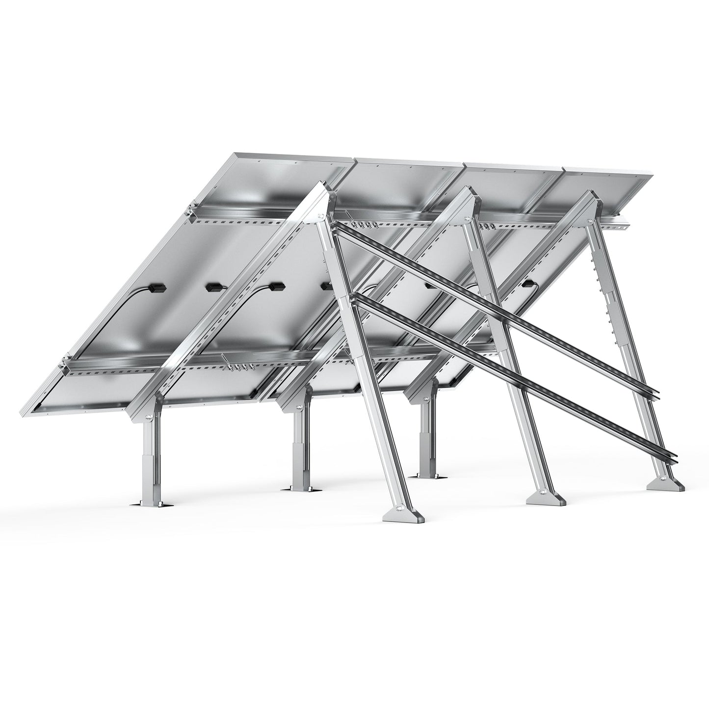 Solar Ground Mount | Fit MEGA 130 SLIM / MEGA 335 / MEGA 410 | Adjustable, Easy-to-Install Brackets for 1-4 Panels