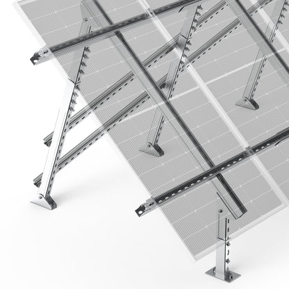 Solar Ground Mount | Fit MEGA 130 SLIM / MEGA 335 / MEGA 410 | Adjustable, Easy-to-Install Brackets for 1-4 Panels