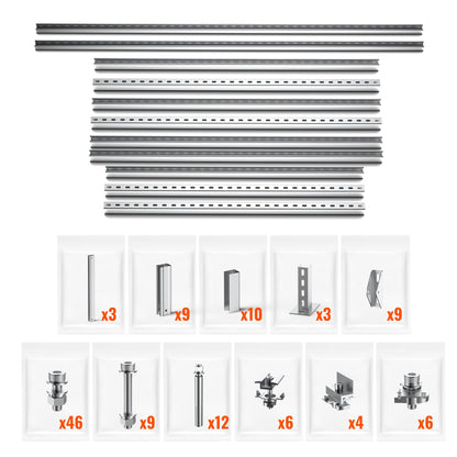Solar Ground Mount | Fit MEGA 130 SLIM / MEGA 335 / MEGA 410 | Adjustable, Easy-to-Install Brackets for 1-4 Panels