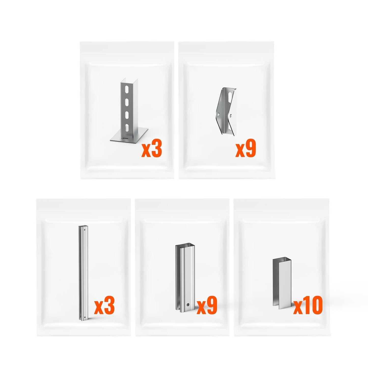 Solar Ground Mount | Fit MEGA 130 SLIM / MEGA 335 / MEGA 410 | Adjustable, Easy-to-Install Brackets for 1-4 Panels