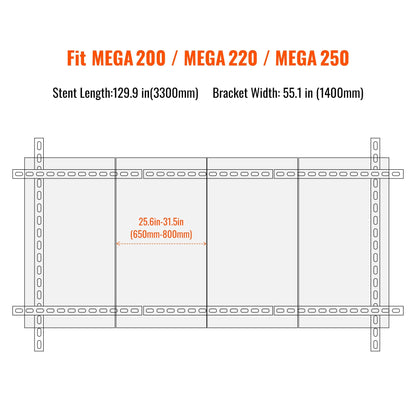 Solar Ground Mount | Fit MEGA 200/MEGA 220/MEGA 250 | Adjustable, Easy-to-Install Brackets for 1-4 Panels