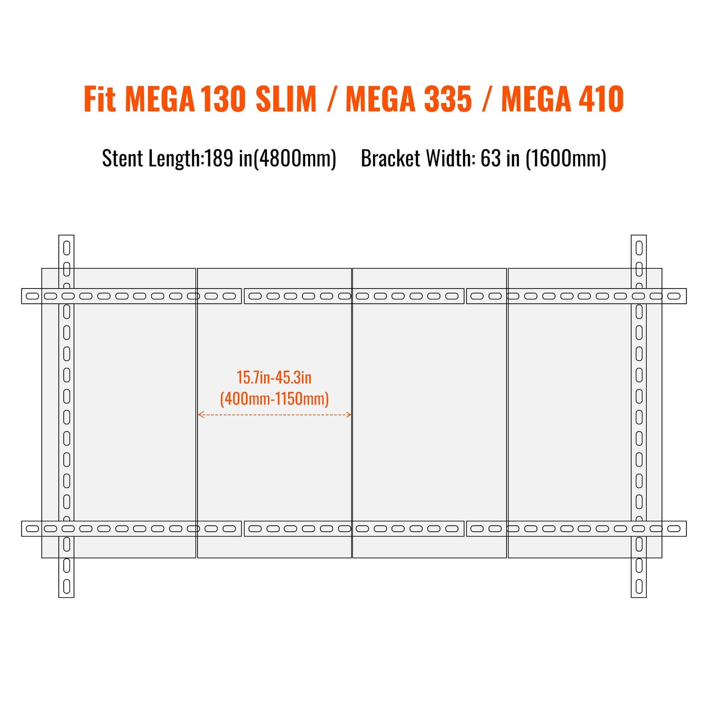 Solar Ground Mount | Fit MEGA 130 SLIM / MEGA 335 / MEGA 410 | Adjustable, Easy-to-Install Brackets for 1-4 Panels