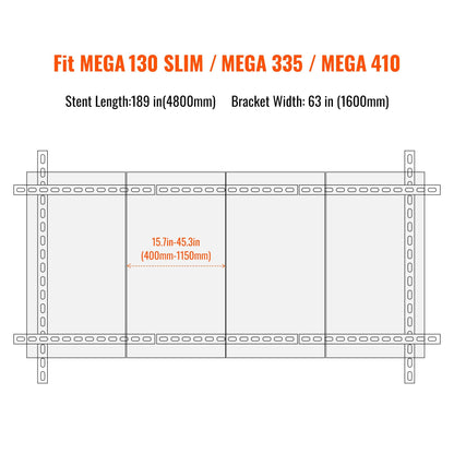 Solar Ground Mount | Fit MEGA 130 SLIM / MEGA 335 / MEGA 410 | Adjustable, Easy-to-Install Brackets for 1-4 Panels