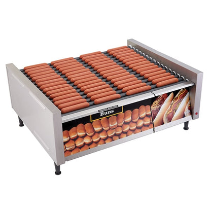 Star 8A-75SCBD-120V Grill-Max® 75 Dogs 120V Roller Grills Analogue Controls Duratec with Bun Door - 8A-75SCBD-120V