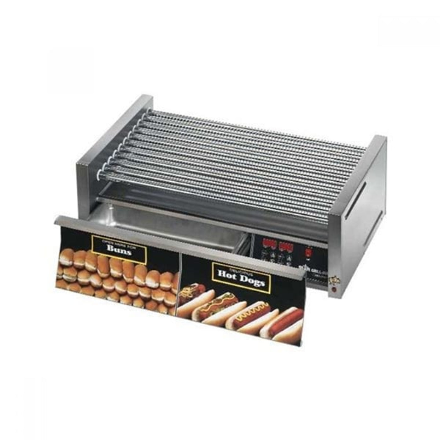 Star 8A-75SCBDE-120V Grill-Max® 75 Dogs 120V Roller Grills Electronic Controls Duratec with Bun Door - 8A-75SCBDE-120V