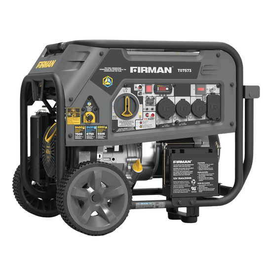Firman T07573 Tri-Fuel Gas Propane Natural Gas Generator 7500W/9400W 120/240V with Electric Start Manufacturer RFB T07573