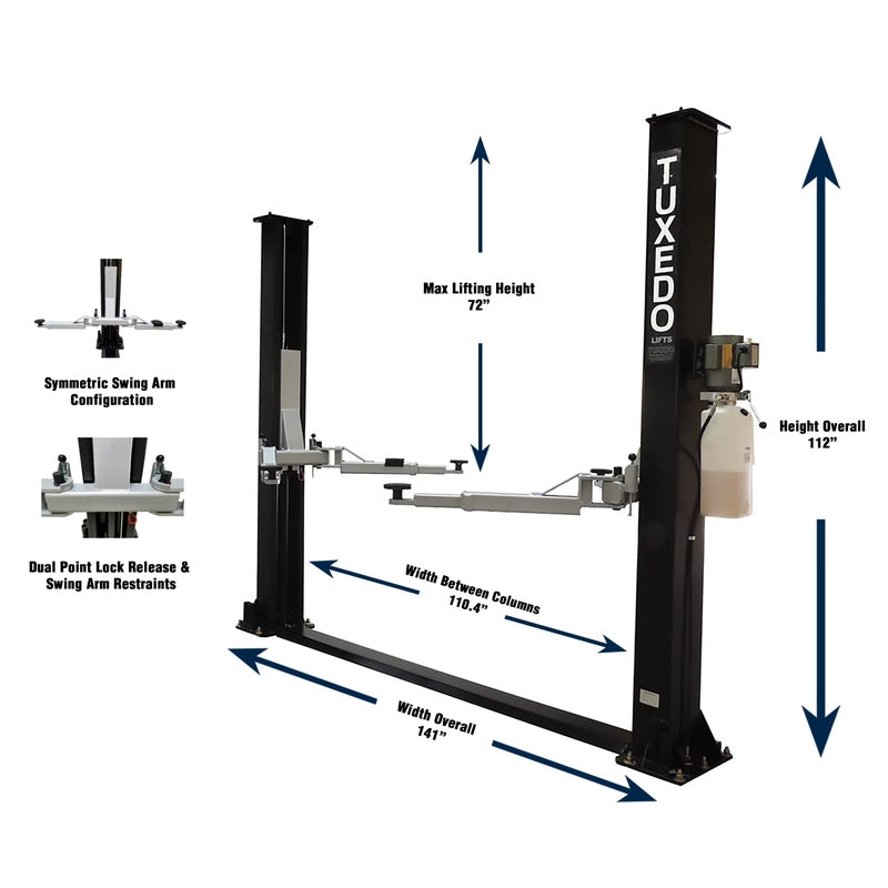 Tuxedo TP9KF-TUX 9,000 lb Two Post Floor Plate - Symmetric - TP9KF-TUX