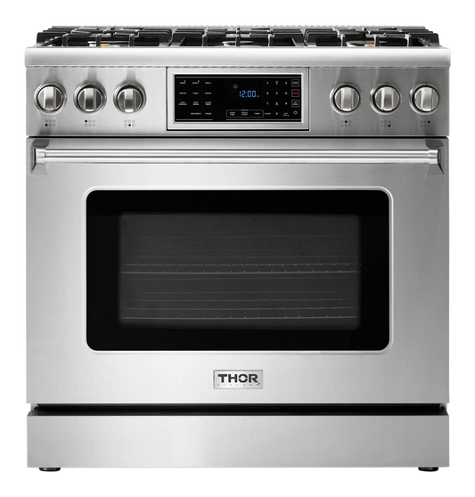 THOR Kitchen 36-Inch Tilt Panel Gas Range - Professional - TRG3601