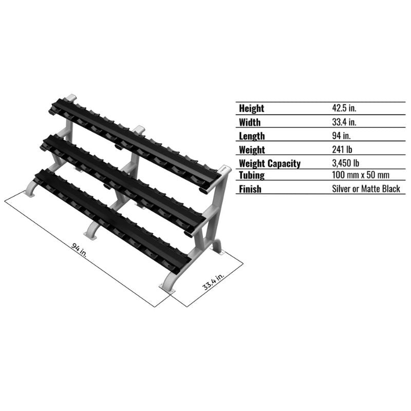 TROY DR-15 3 Tier 15 Pair Dumbbell Saddle Rack