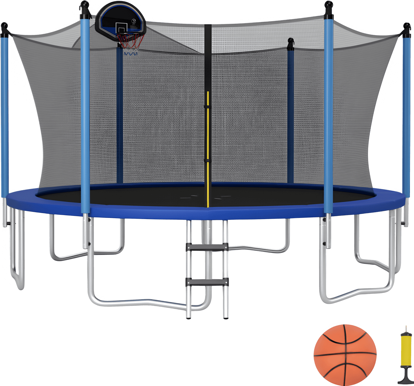 Costway Trampoline 15' Outdoor Recreational with Ladder Enclosure Net and Basketball Hoop New - TW10068+