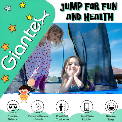 Costway Trampoline 15' Outdoor Recreational with Ladder Enclosure Net and Basketball Hoop New - TW10068+